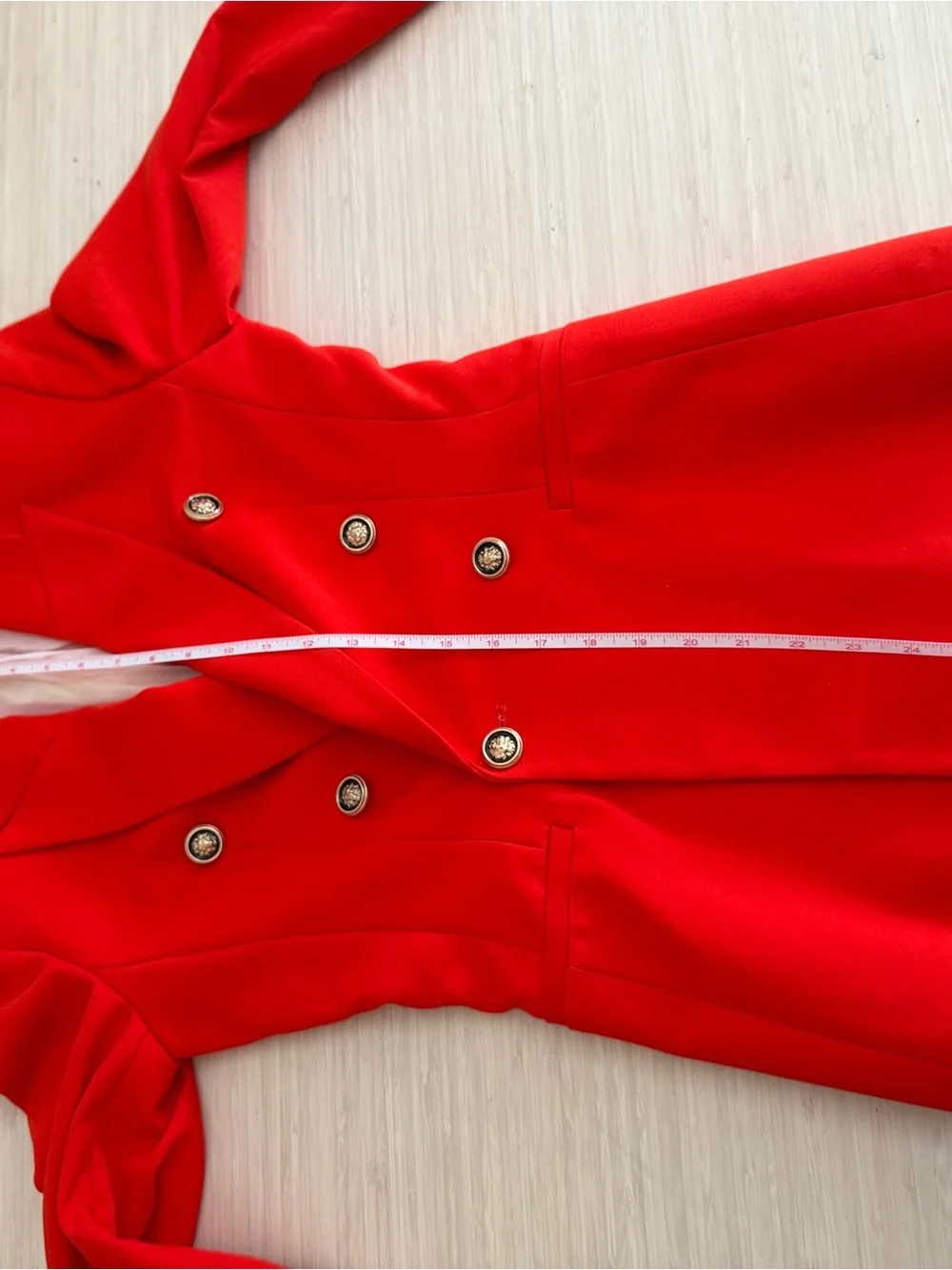 Zara Vibrant Double Breasted Burnt Orange Blazer with gold buttons - Picture 8 of 10